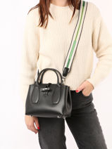 Longchamp Roseau box Handbag Black-vue-porte