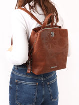 Backpack Desigual Brown deja vue 23WAKP01-vue-porte