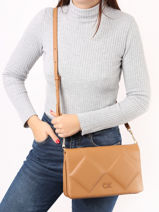 Shoulder Bag Re-lock Quilt Calvin klein jeans Brown re-lock quilt K611021-vue-porte