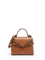 Small Grained Leather Emilie Crossbody Bag Le tanneur Brown emily TEMI1006