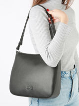 Sac Port� �paule Lou Cuir Nathan baume Noir egee 5-vue-porte