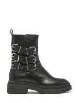 Boots Bennie En Cuir Ps poelman Noir accessoires BENNIE09