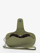 Sunglass Case Leather Yves renard Green foulonne 29051-vue-porte