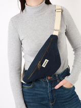Medium Belt Bag Olivia Hindbag Blue matelasse M-vue-porte