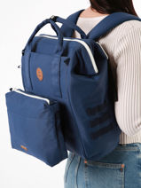 Backpack Cabaia Blue baby bag BABYBAG-vue-porte