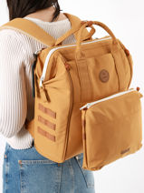 Backpack Cabaia Yellow baby bag BABYBAG-vue-porte