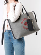 Sac Port paule Iconic Tommy Polyester Tommy hilfiger Gris iconic tommy AW15576-vue-porte