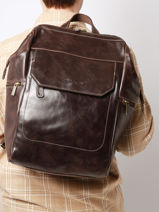 Backpack Arthur & aston Brown 2358 235813GM-vue-porte