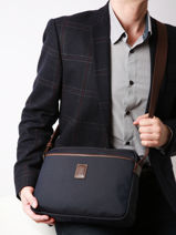 Longchamp Boxford Messenger bag Blue-vue-porte