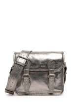 Leather La Sacoche Crossbody Bag Paul marius Silver vintage S