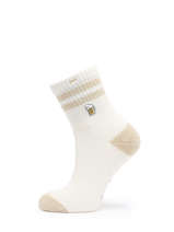 Chaussettes Cabaia Blanc socks women CIN-vue-porte