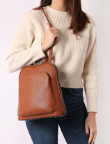 Shoulder Strap Backpack Miniprix Brown sable M9396-vue-porte