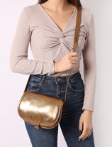 Crossbody Bag Vintage Leather Paul marius Gold vintage BOHEMIEN-vue-porte