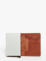 Card Holder Leather Secrid Brown vintage SV-vue-porte