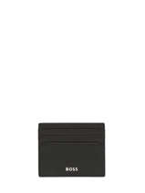 Leather Iconic Card Holder Hugo boss Black grained HLC416A