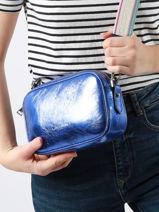 Shoulder Bag Fashion Firenze Leather Lancaster Blue fashion firenze 41-vue-porte