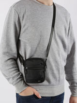 Small Crossbody Bag Rfid Elite Black rfid E1001-vue-porte