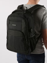 Backpack With Usb Port David jones Black business PC044-vue-porte