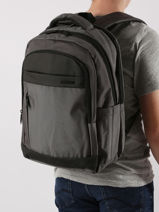 Backpack With 17" Laptop Sleeve David jones Black business PC045-vue-porte