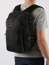 2-compartment Backpack With 15" Laptop Sleeve Delsey Black parvis + 3944603-vue-porte