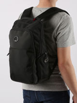 Sac � Dos Business 2 Compartiments + Pc 15" Delsey Noir parvis + 3944603-vue-porte
