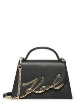 Crossbody Bag K Signature Leather Karl lagerfeld Black k signature 240W3003