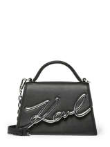 Crossbody Bag K Signature Leather Karl lagerfeld Black k signature 240W3004