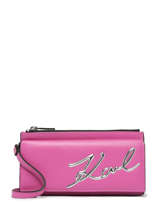 Leather K/signature Crossbody Bag Karl lagerfeld Pink k signature 240W3203