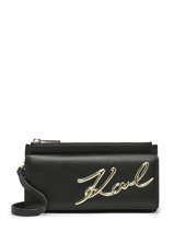 Leather K/signature Crossbody Bag Karl lagerfeld Black k signature 240W3203