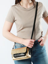 Leather Diane Xs Noir Or Crossbody Bag Paul marius Gold or noir DIANXORN-vue-porte