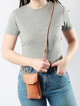 Leather Eva Art Dco Phone Bag Paul marius Brown la suite art deco EVAART-vue-porte