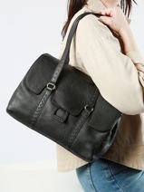 Shoulder Bag Tradition Leather Etrier Black tradition EHER27-vue-porte