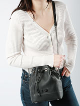 Small Leather Bucket Bag Ninon Lancel Black ninon A10922-vue-porte