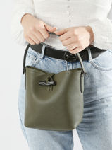 Longchamp Le roseau essential Messenger bag Green-vue-porte