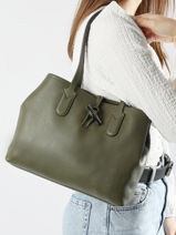 Longchamp Roseau essential Hobo bag Green-vue-porte