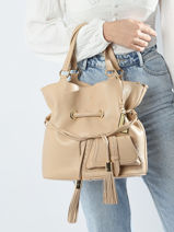 Medium Bucket Bag Premier Flirt Lancel Beige premier flirt A10110-vue-porte