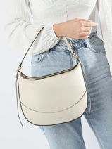 Shoulder Bag Daily Leather Vanessa bruno Beige daily 85V40870-vue-porte