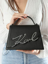 Crossbody Bag K Signature Leather Karl lagerfeld Black k signature 240W3003-vue-porte