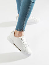 Sneakers In Leather Tommy hilfiger White women 7634YBS-vue-porte