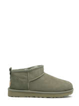 Boots Classic Ultra Mini In Leather Ugg Green women 1116109