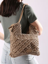 Sac Port� �paule Tanaisie Jute Woomen Beige tanaisie WTAN09-vue-porte
