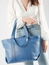 Shoulder Bag Grace Leather Le tanneur Blue grace TGRC1670-vue-porte