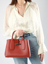 Longchamp Roseau box Handbag Red-vue-porte