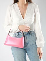 Shoulder Bag Suave Ace Leather Lancaster Pink suave ace 30-vue-porte