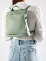 Shoulder Strap Backpack Milano Green caviar CA23067-vue-porte
