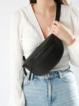 Sac Banane Caviar Cuir Milano Marron caviar CA23111-vue-porte