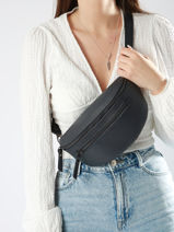 Leather Caviar Belt Bag Milano Blue caviar CA23111-vue-porte