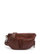 Leather Cow Belt Bag Basilic pepper Brown cow BCOW70