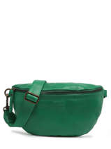 Leather Cow Belt Bag Basilic pepper Green cow BCOW54