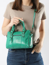 Crossbody Bag Cow Leather Basilic pepper Green cow BCOW57-vue-porte